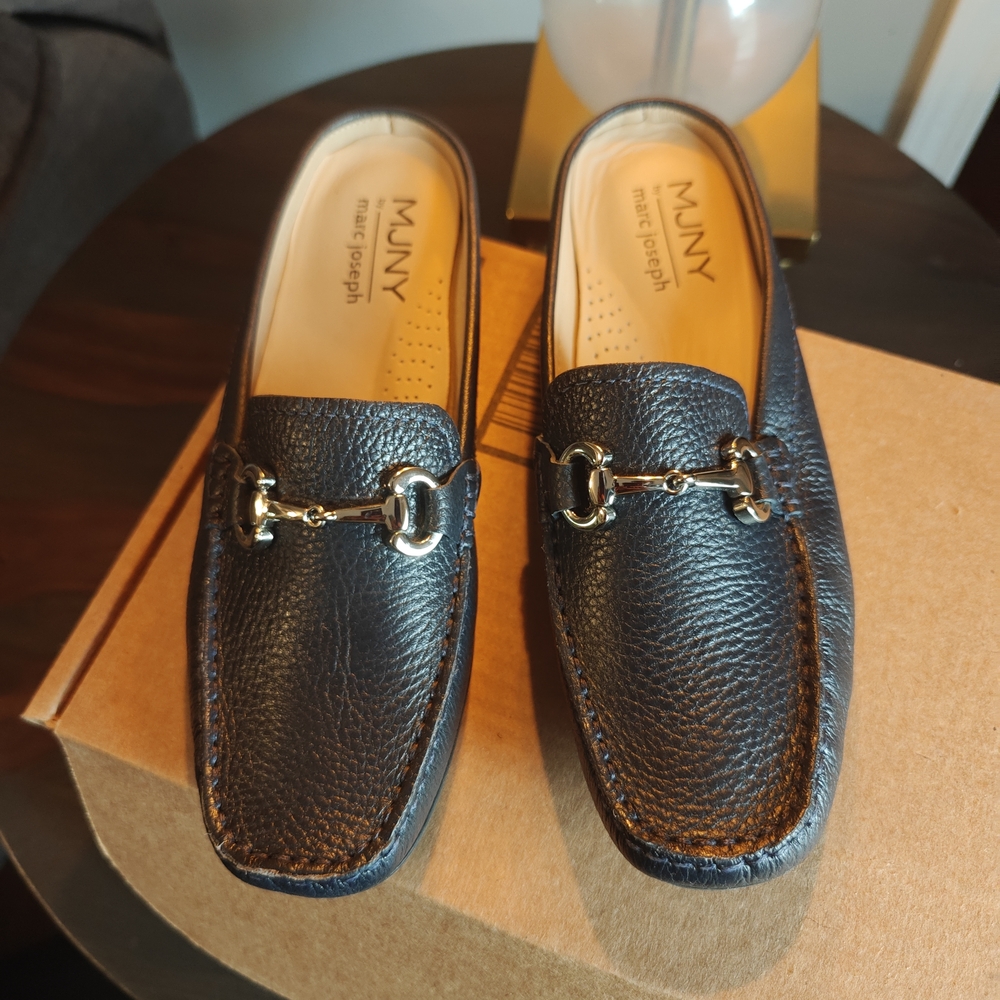 Marc Joseph Navy Blue Loafers - Picture 2 of 6